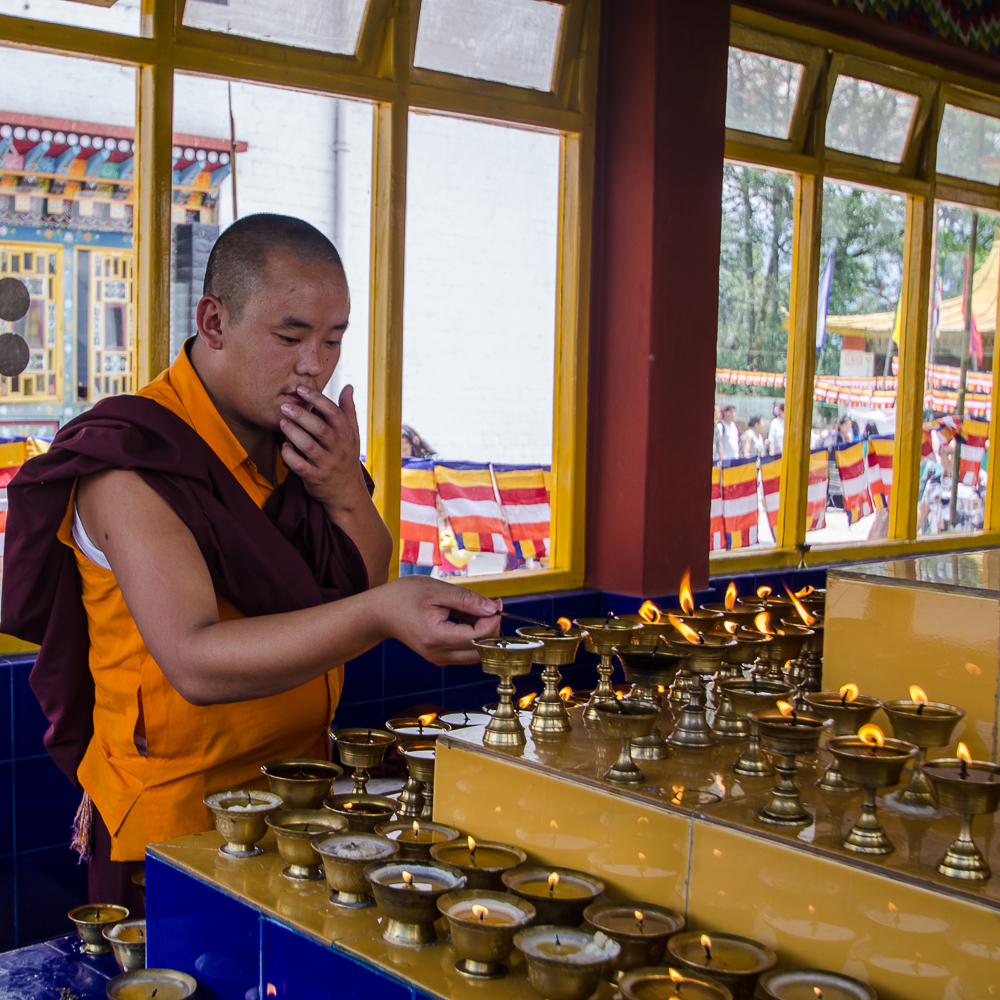 saga dawa sikkim, saga dawa, butter lamps