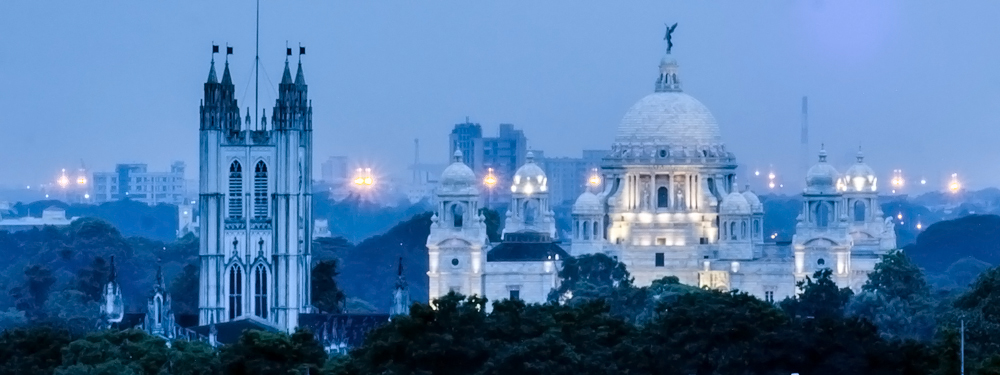 Kolkata, victoria memorial, st pauls cathedral, view from monkey bar kolkata