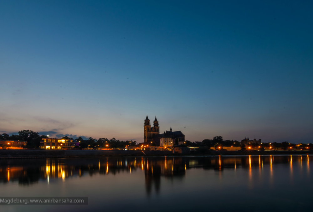 Magdeburg: the Dom at the sun set.