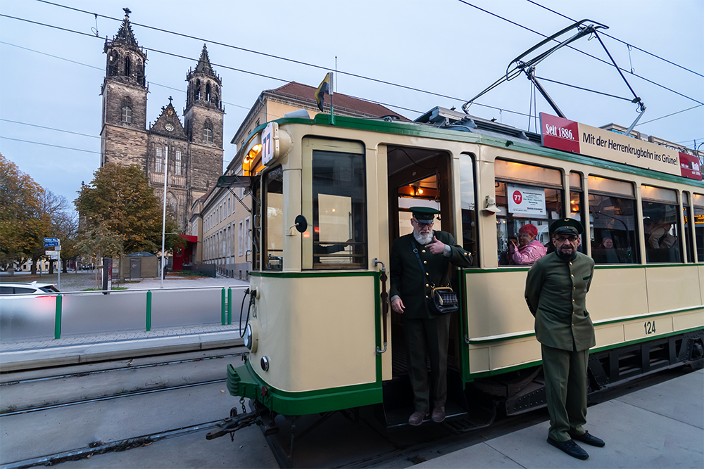 old trams, heritage trams in magdeburg