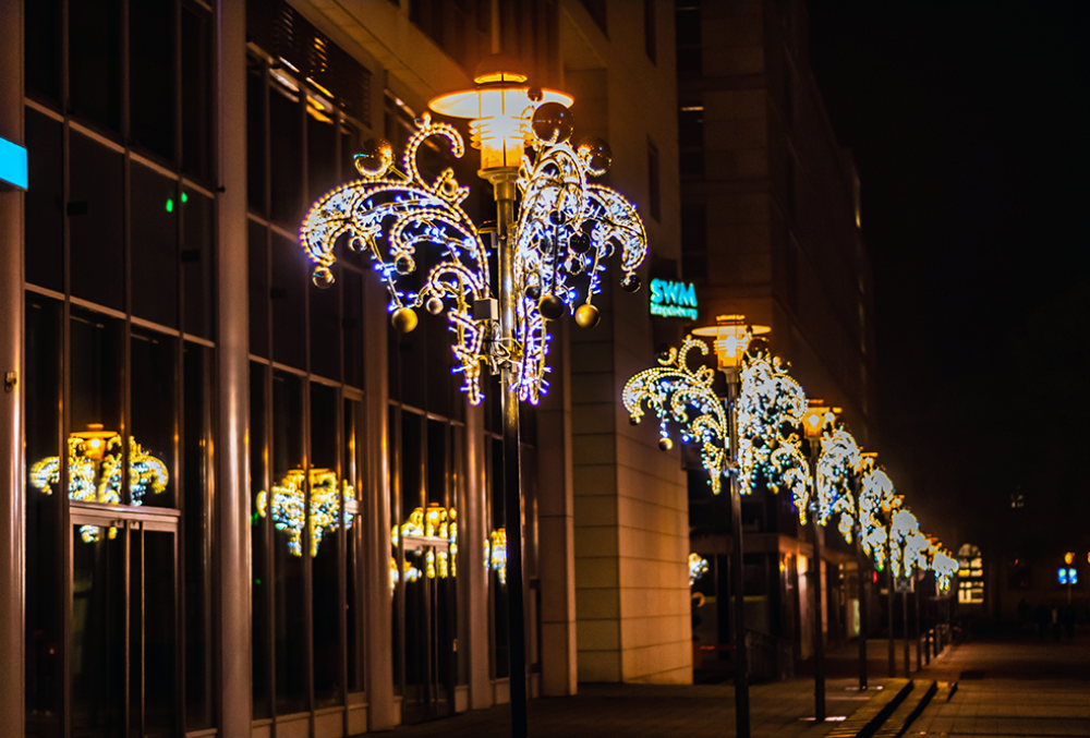 Street Lights in Magdeburg, during Christmas.