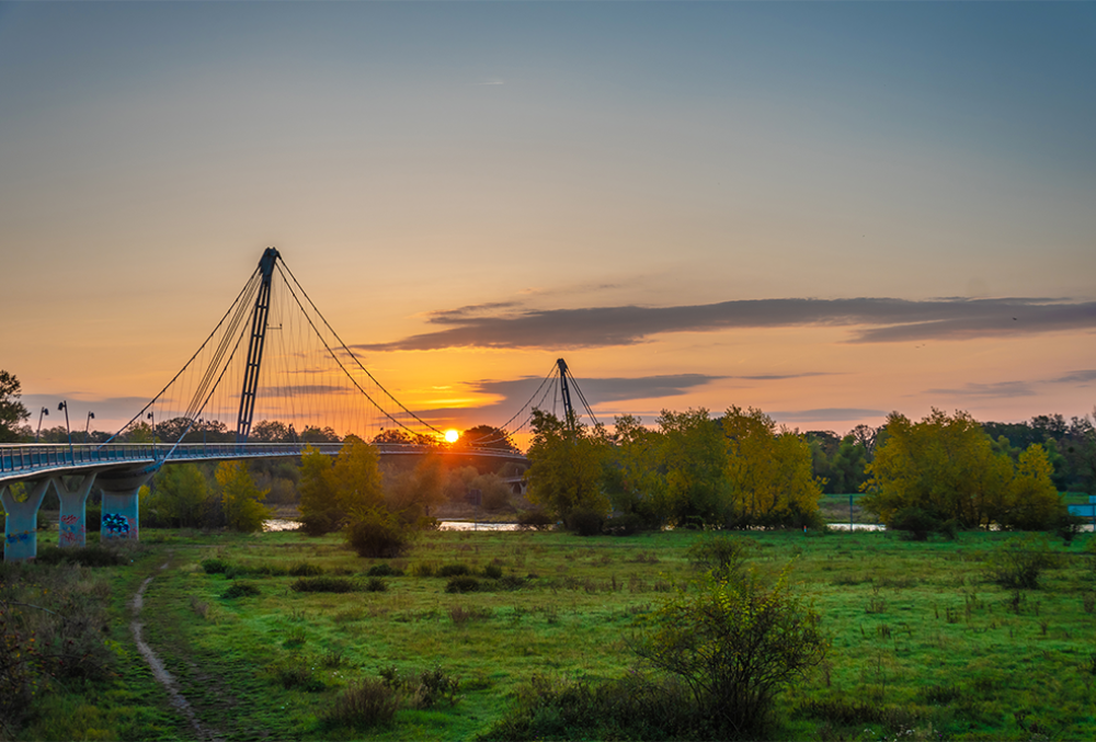 Magdeburg: Herrenkrug bridge at sun rise.