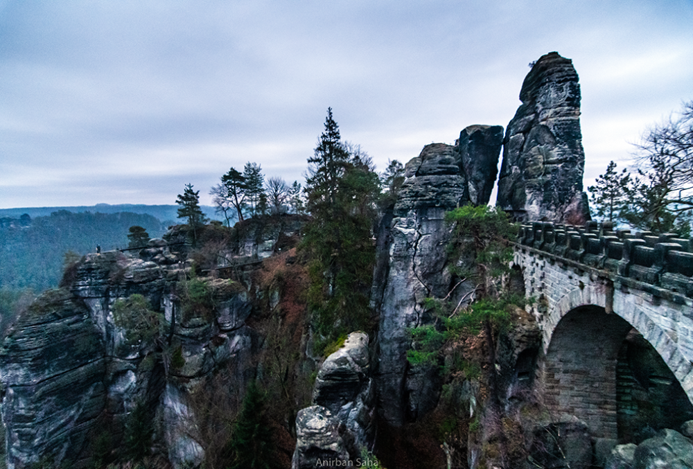 That’s the castle remains and the bridge.